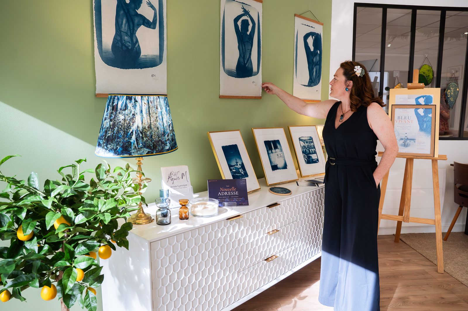 Pièces cyanotype d'Agnès Molitor